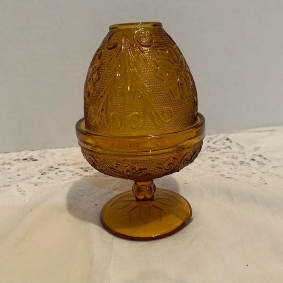 Tiara glass Other - Vintage Amber Glass Fairy Lamp